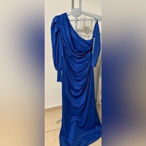 Elegant Blue One-Shoulder Dress
